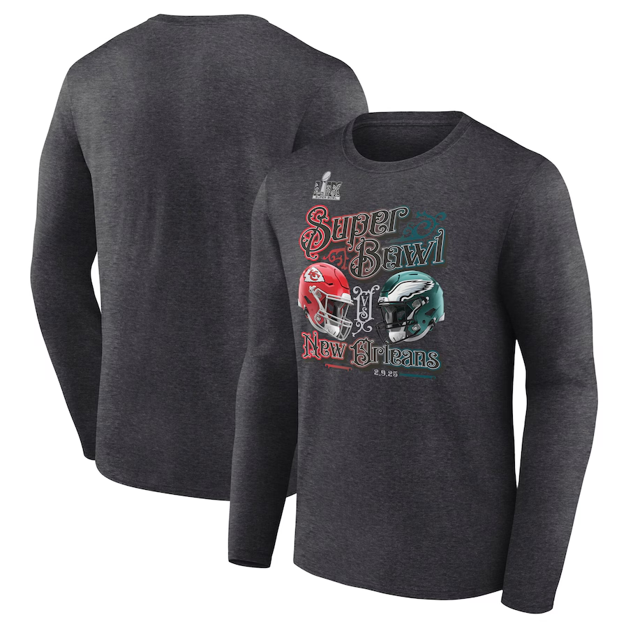 Men NFL Philadelphia Eagles black 2025 long sleeve T shirts->nfl t-shirts->Sports Accessory